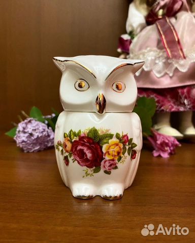 Шкатулка фарфоровые, чайница сова. Винтаж, Англия