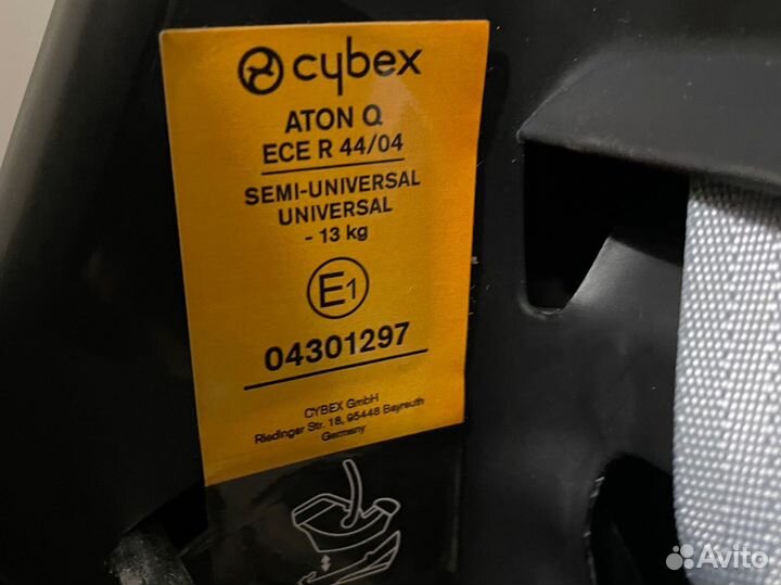 Автокресло cybex aton q 0+