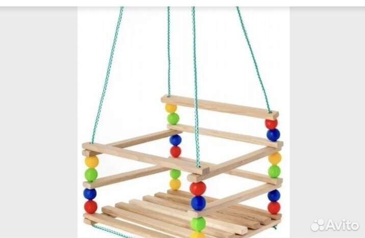 Детская качеля деревянная