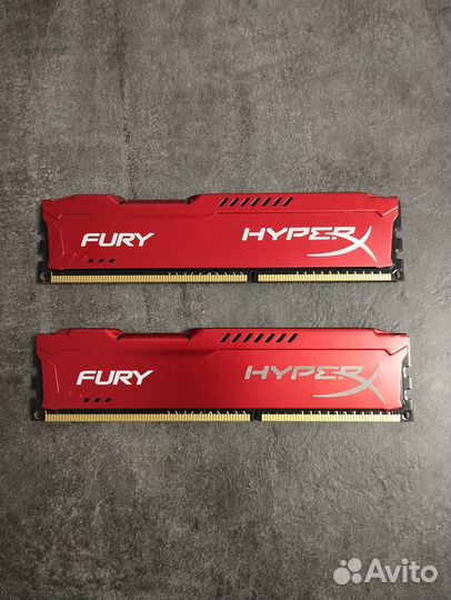 Память DDR3 Kingston HyperX Fury 1866Мгц 2х4Гб