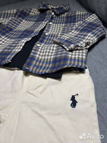 Джинсы для мальчика с теплой рубашкой