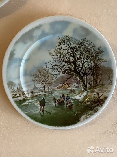Настенные тарелки с голландскими зимними сценами