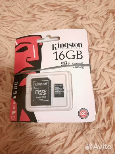 Карта памяти MicroSD Kingston 8Gb, 16Gb
