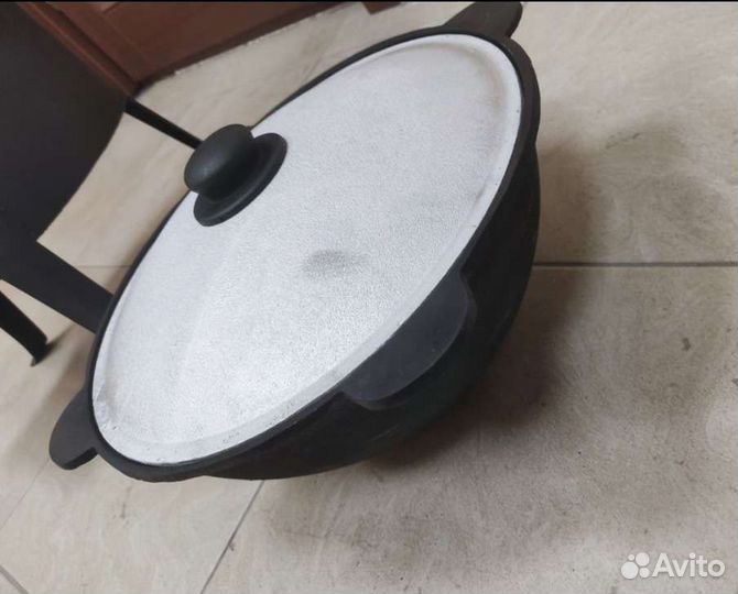 Казан чугунный 22 литра с печкой