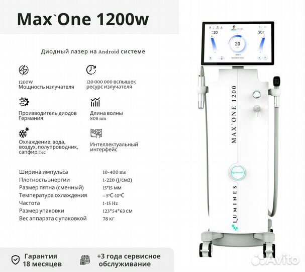 Диодный лазер люминес Max’One 1200W