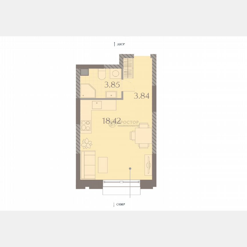 Квартира-студия, 26,1 м², 7/13 эт.
