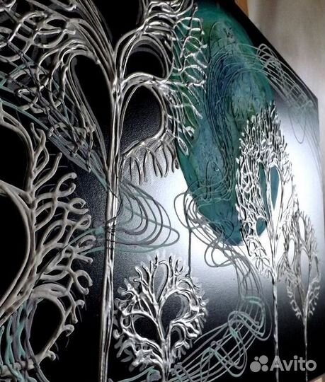 Картина, авторск., фэнтези, деревья