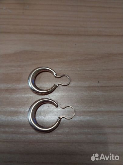 Позолоченные серьги калачи