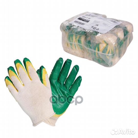 Перчатки хб с двойным латексным покрытием ладон