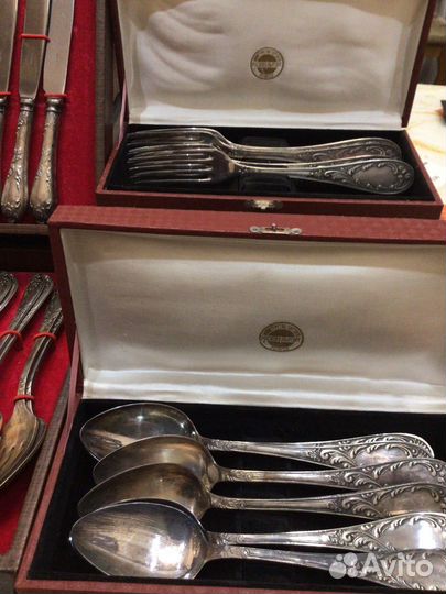 Столовый набор из мельхиора на 12 персон СССР