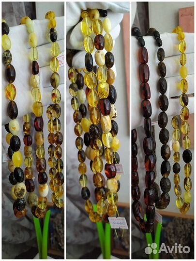 Бусы янтарь
