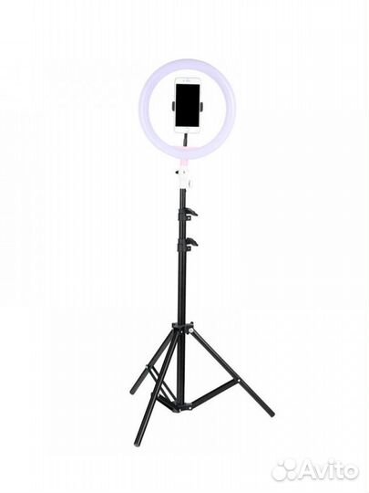 Светодиодная кольцевая лампа 26 см со штативом