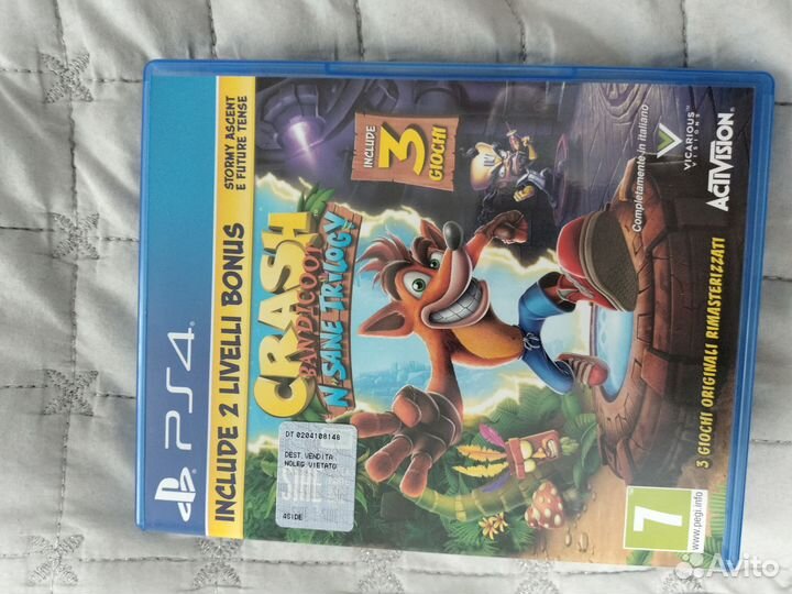 Диски на PS 4,5 Crash bandicoot, Sponge bob