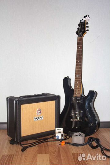Комплект гитара + комбоусилитель + аксессуары