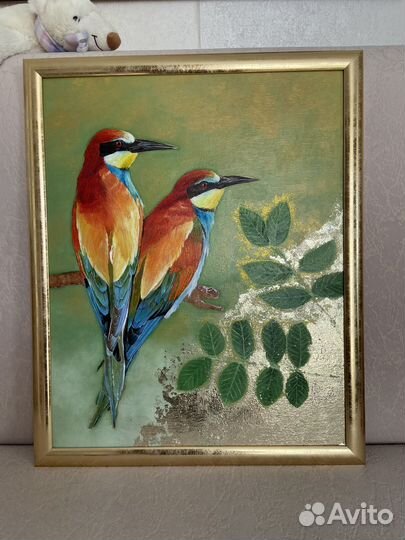 Картина интерьерная «Пара ярких птиц»