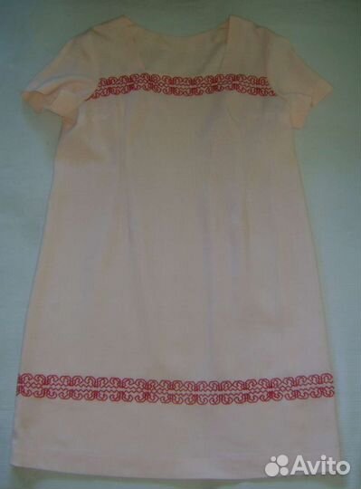 Платье лен, вышивка (СССР, 70-ые года)