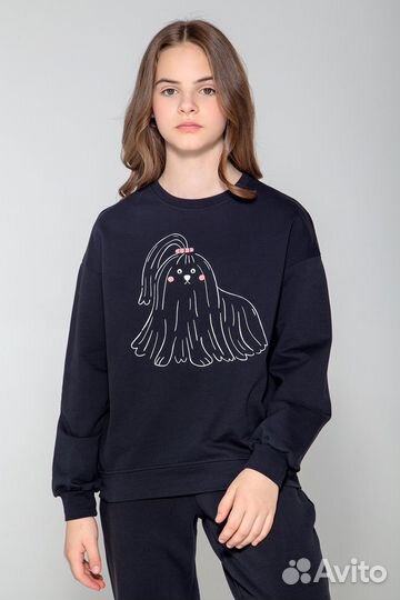 Джемпер для девочки кб 301853 черный к84 (158)