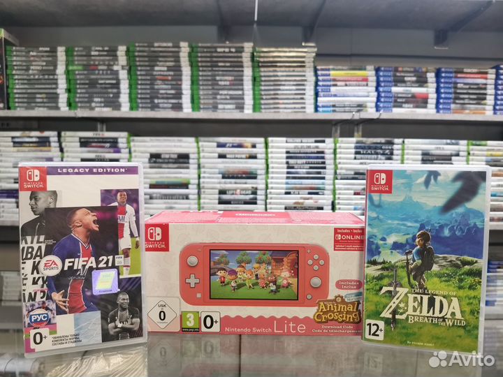Nintendo Switch Lite + Zelda и Fifa 21