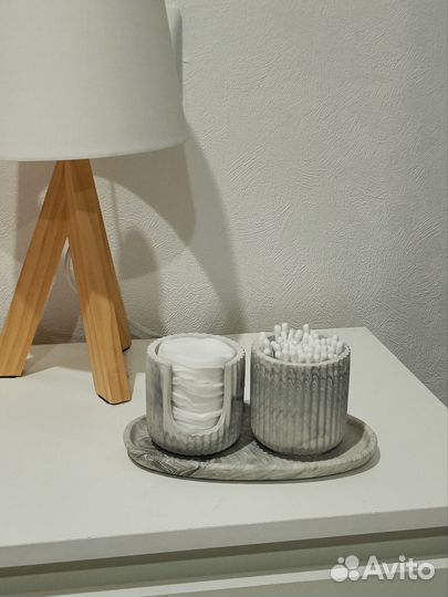 Органайзер для ватных палочек и дисков из гипса