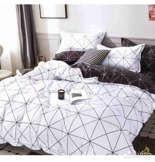 Белье постельное новое евро поплин простынь на рез