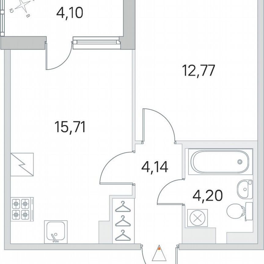 1-к. квартира, 38,9 м², 5/5 эт.