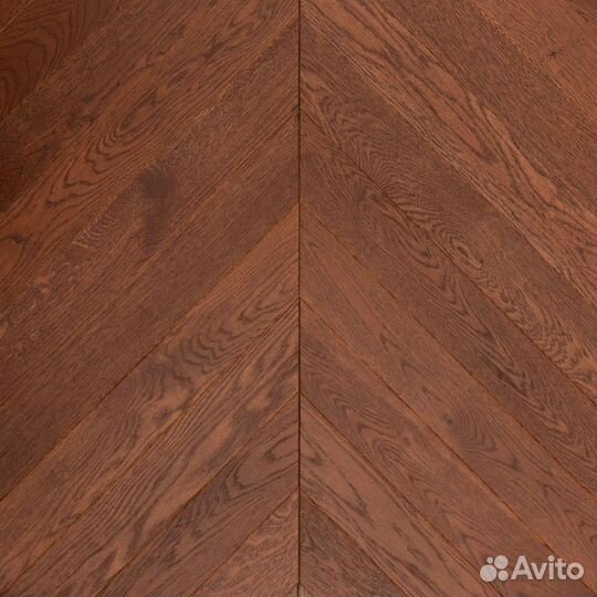 Lab Arte Елка Chevron Французская Дуб Рустик Табак лак 400/337х110х14/60 Темно-коричневый