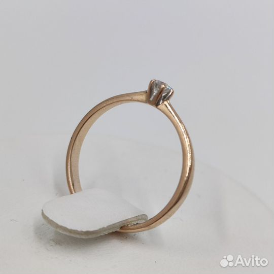 Кольцо с бриллиантом 1Бр Кр57 0.084ct 5/5A