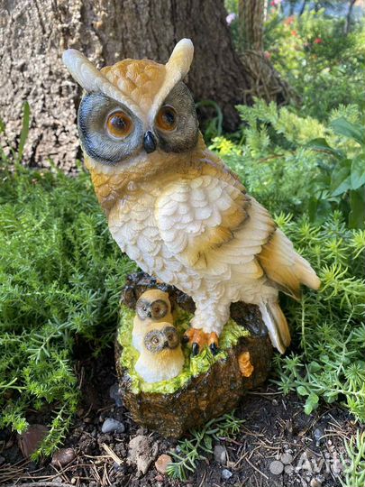 Садовые фигурки лебедь сова аист