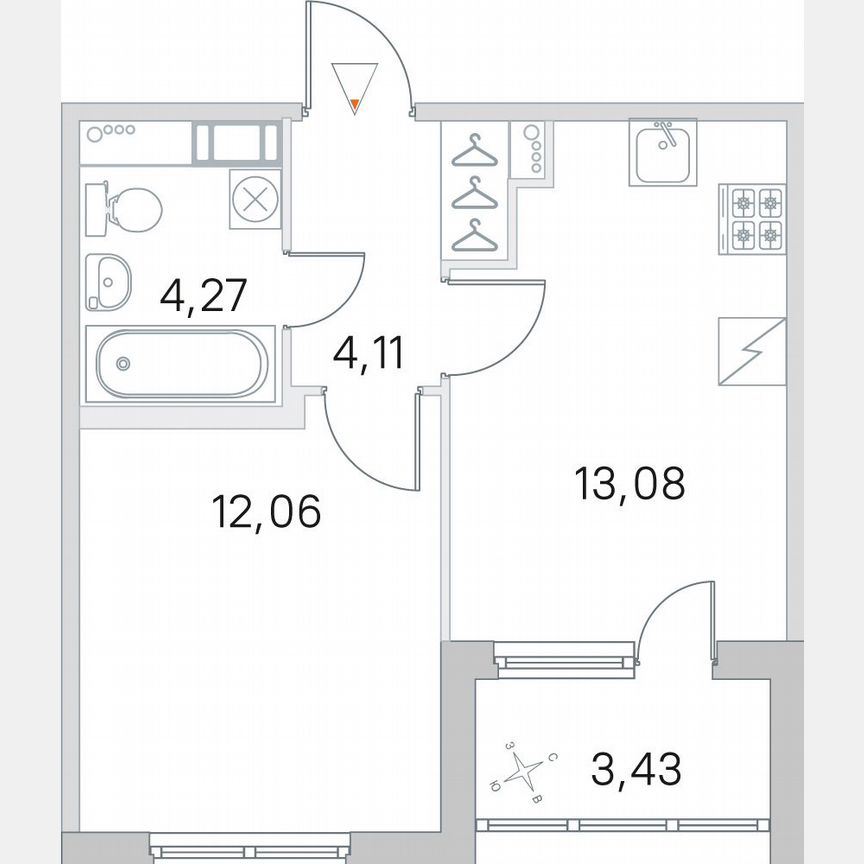 1-к. квартира, 35,2 м², 4/5 эт.