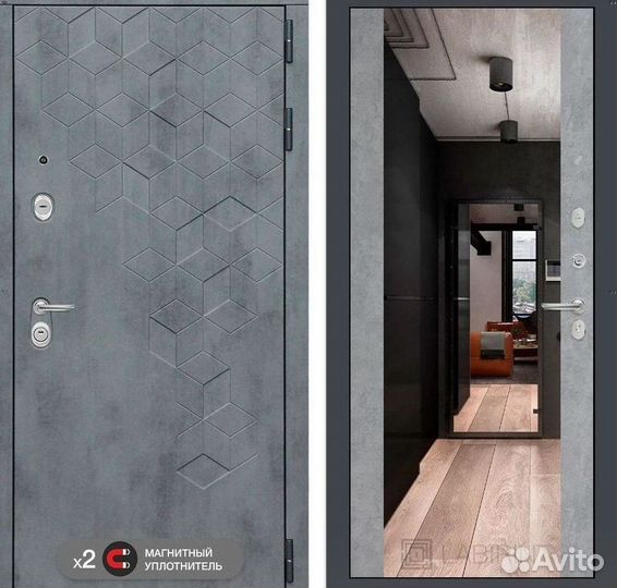 Дверь входная серая Италия Бетон