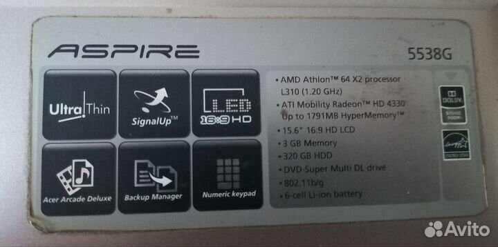 Acer aspire 5538g