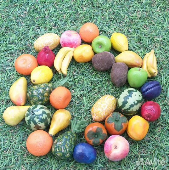 Овощи, фрукты из полимерной глины, набор 20 шт