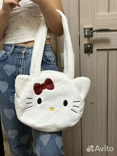 Hello kitty сумка пушистая
