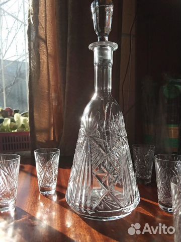 Хрусталь. Графин и рюмки, фужеры, рюмки, салатники