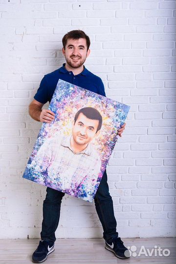 Портрет по фото на холсте