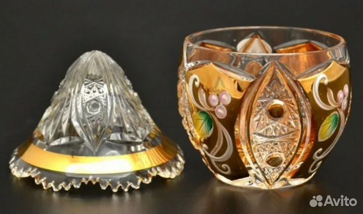 Икорница с крышкой Jahami Bohemia Crystal