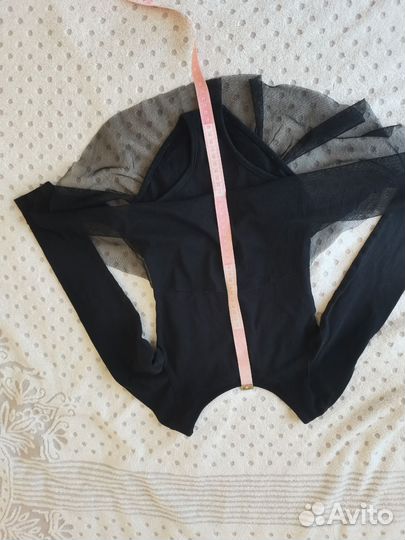 Купальник гимнастический чёрный с юбкой 128