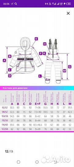 Зимний костюм для девочки 122