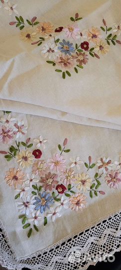 Скатерть лен с вышивкой