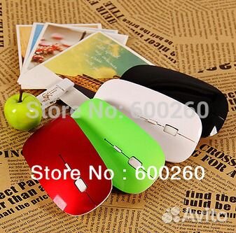 Мышь беспроводная цвет красный розовый зеленый бел