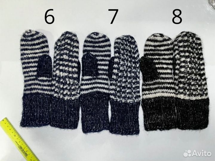 Варежки вязаные ручной работы