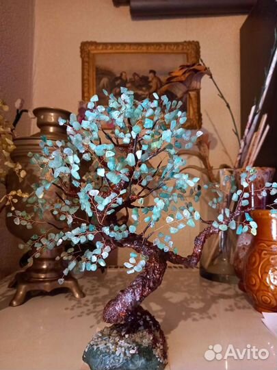 Деревца из авантюрина, кварца, жадеита