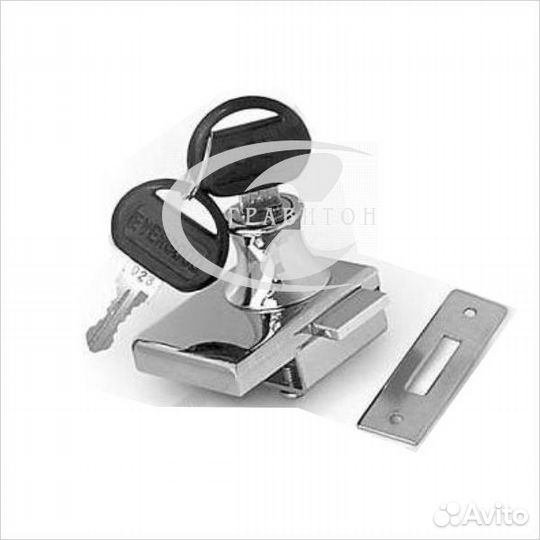 Замок Е/09201, хром 1 стекло накладной