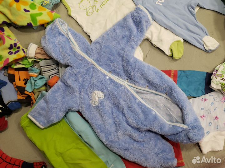 Детская одежда пакетом от 0 до 1,5-2 лет, много