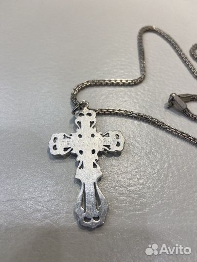 Серебряная цепочка с крестиком б/у 23 гр