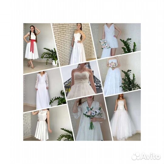 9 свадебных платьев напрокат+комбинезон