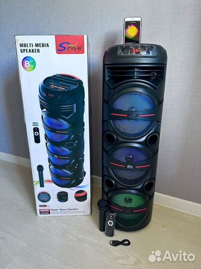 Музыкальная колонка с блютузом и караоке новая