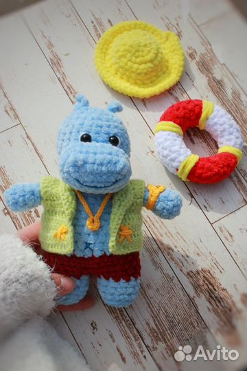 Вязаный бегемот киндер