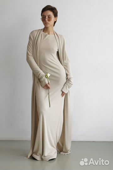 Платье макси И кардиган макси комплект