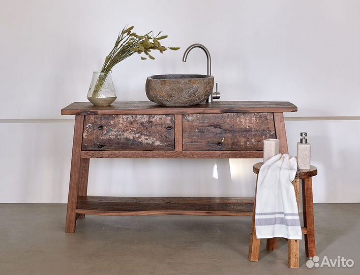 Тумба в ванную из массива тика Длина 130 см Бали И